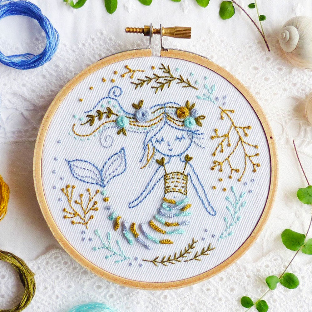 Mermaid Dreams Mini Hoop Hand Embroidery Kit