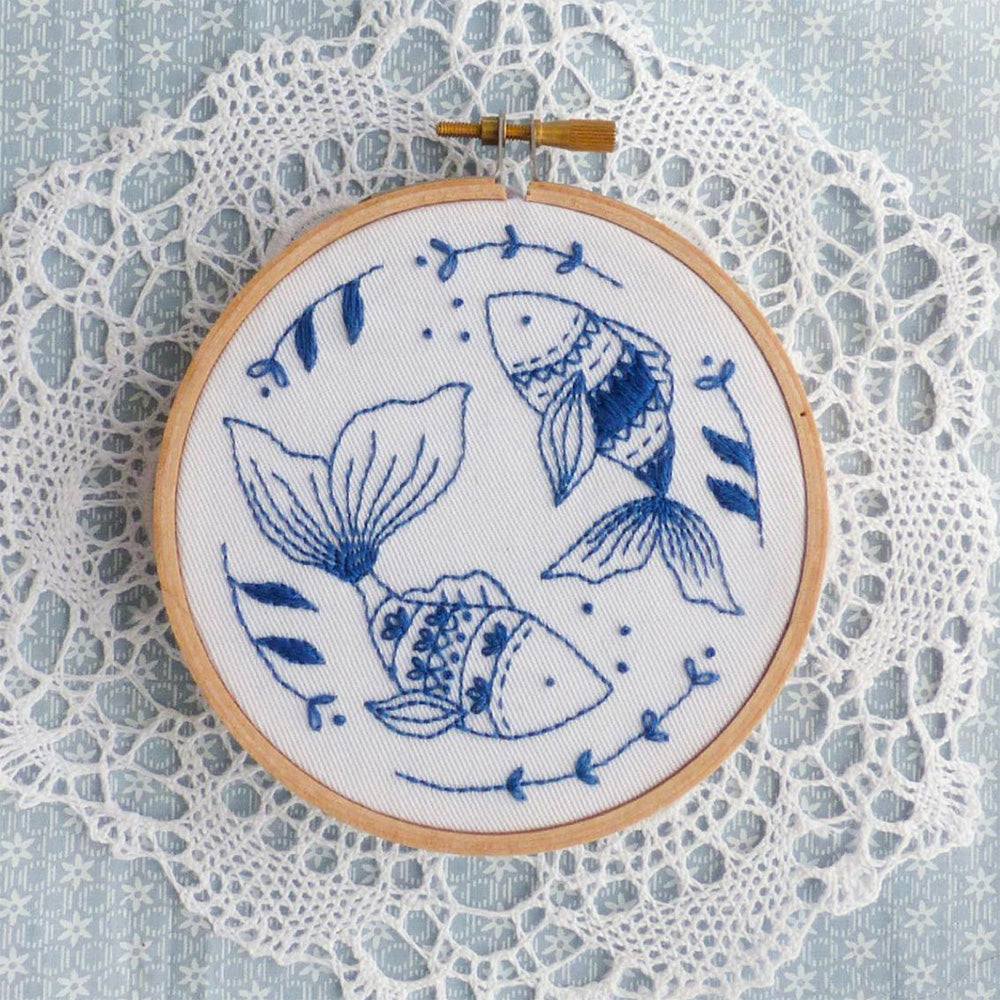 Ocean Fish Mini Hoop Hand Embroidery Kit