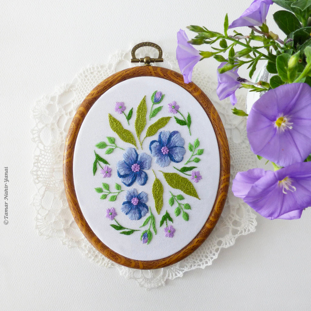 Mini Purple Hortensia - 4 embroidery kit – Tamar Nahir-Yanai