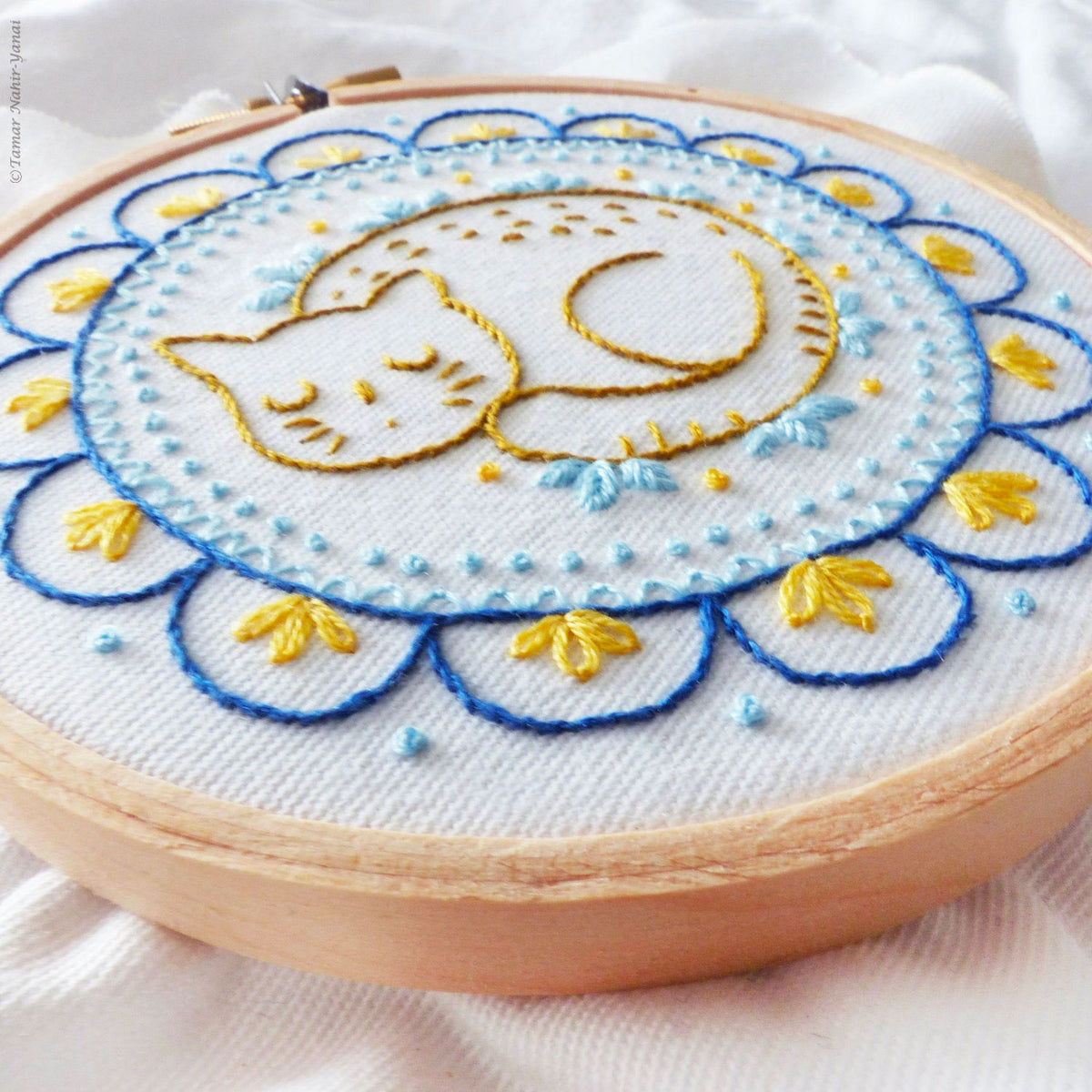 Povitrulya Cat Embroidery Kit for Beginners 'Mermaid Cat' - Fun Starter Kit  for Hand Embroidery