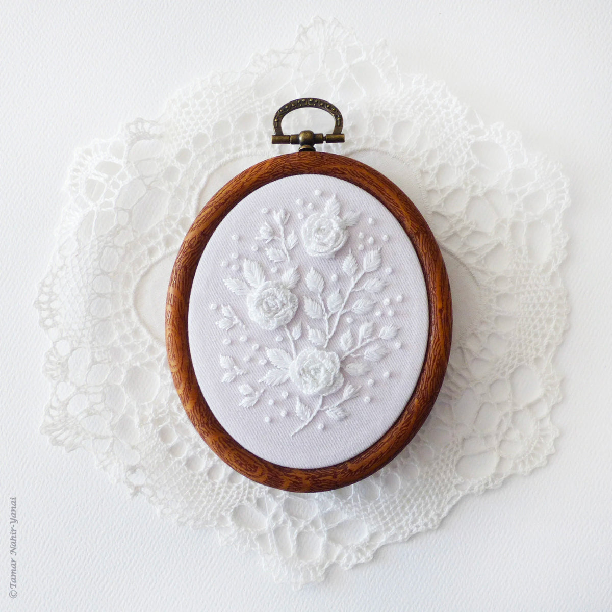 White Roses Hand Embroidery Kit