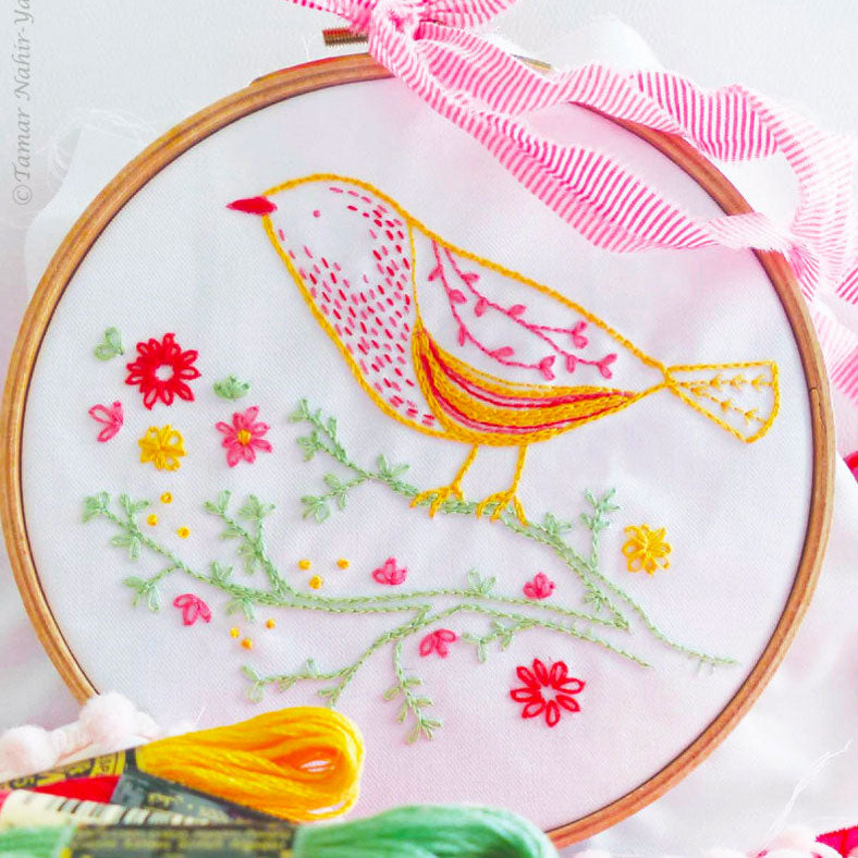 Yellow Bird Hand Embroidery Kit