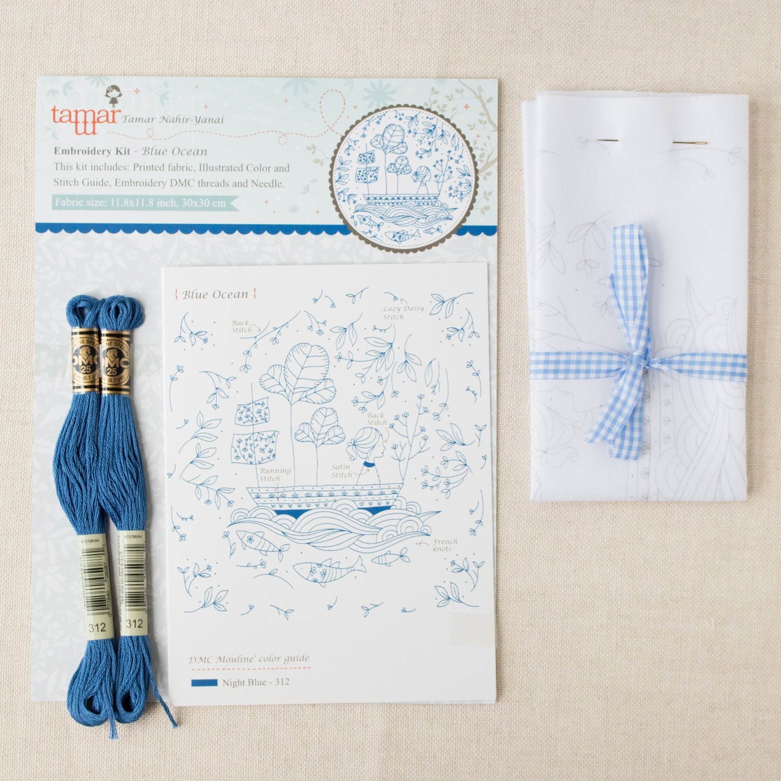 Cyanotype Abundance (Blue) Embroidery Kit - Keller Design Co.