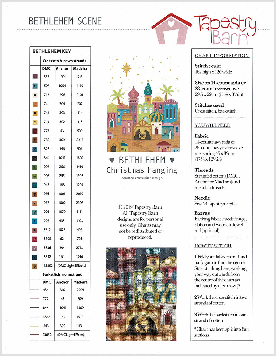 Bethlehem Christmas Nativity Scene Cross Stitch Pattern - Stitched Modern bethlehem-christmas-nativity-scene-cross-stitch-pattern-stitched-modern