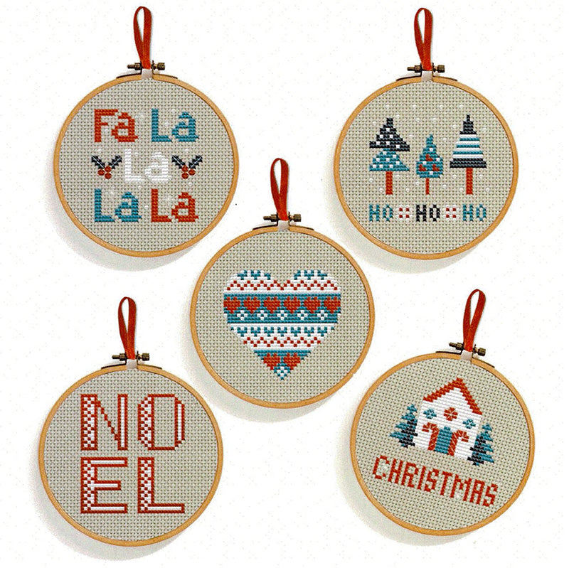 Scandi Hoops Mini Ornaments Cross Stitch Pattern