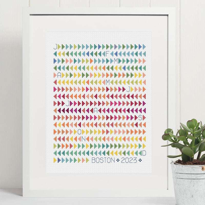 Flying Geese Temperature Cross Stitch Pattern Stitched Modern flying-geese-temperature-cross-stitch-pattern-stitched-modern