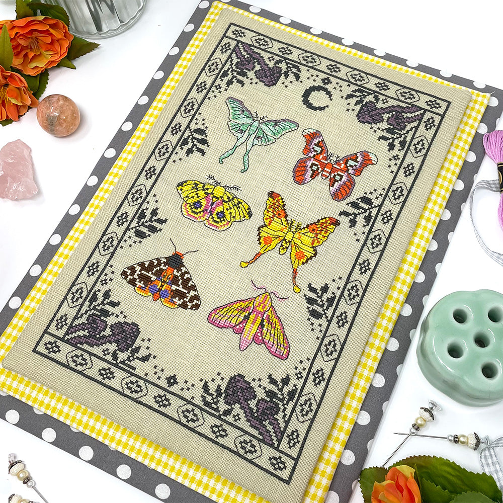 Moths and the Moon Cross Stitch Pattern
