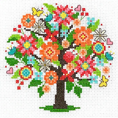 Seasonal Trees Cross Stitch Pattern