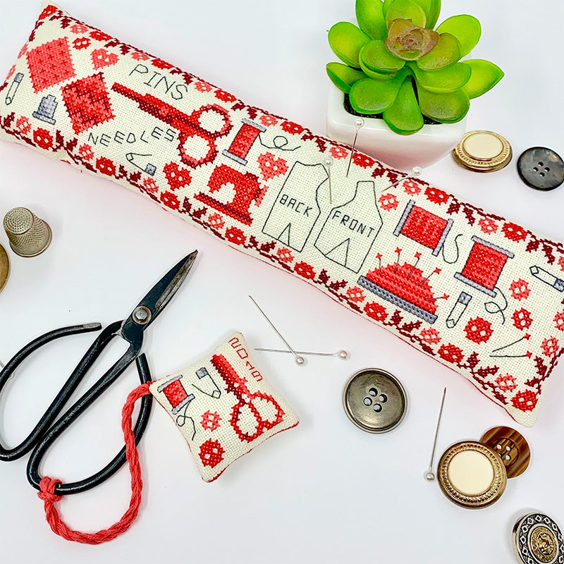Vintage Sewing Set Cross Stitch Pattern-Stitched Modern