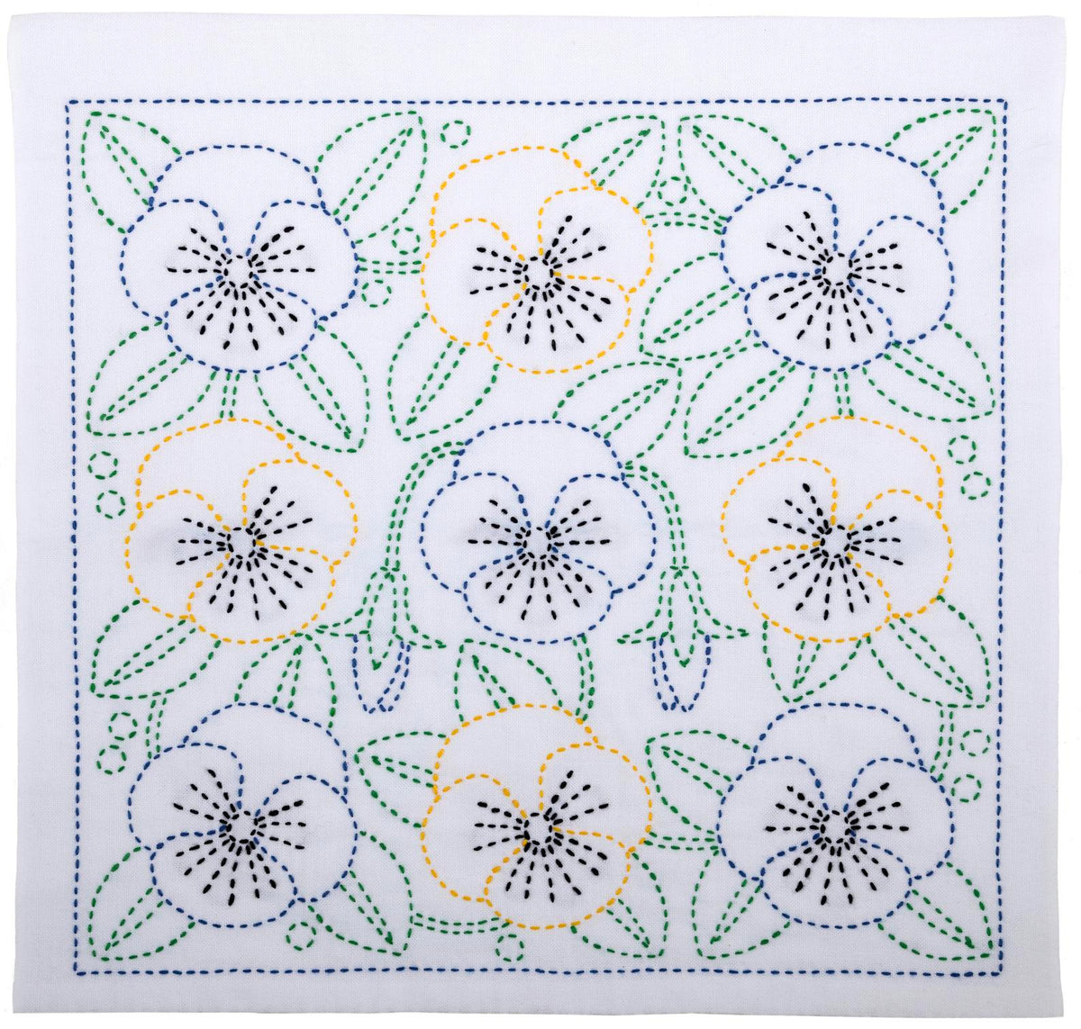 Sashiko World Embroidery Kit - Mexico Pansy