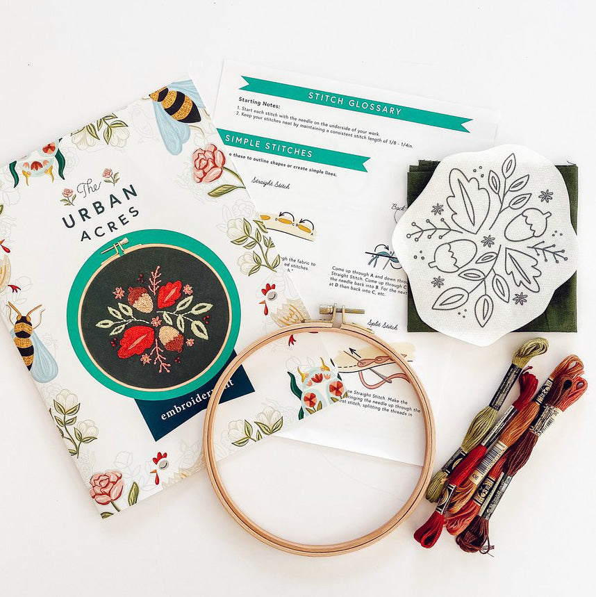 Fall Floral Hand Embroidery Kit