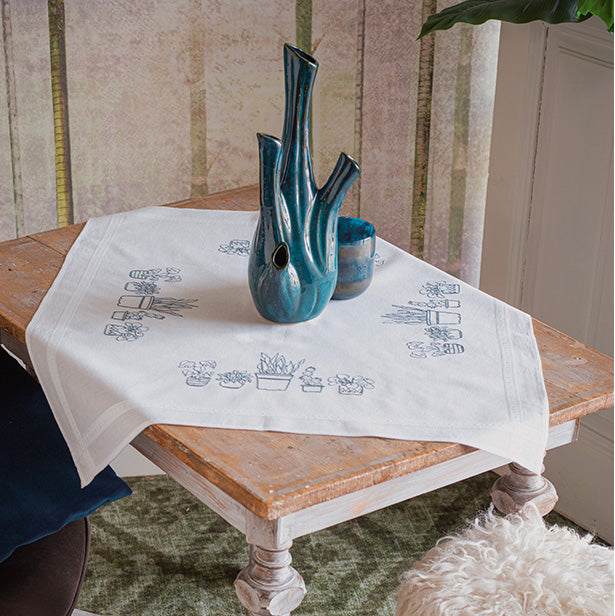 Hand Embroidery Kit - Houseplants Tablecloth
