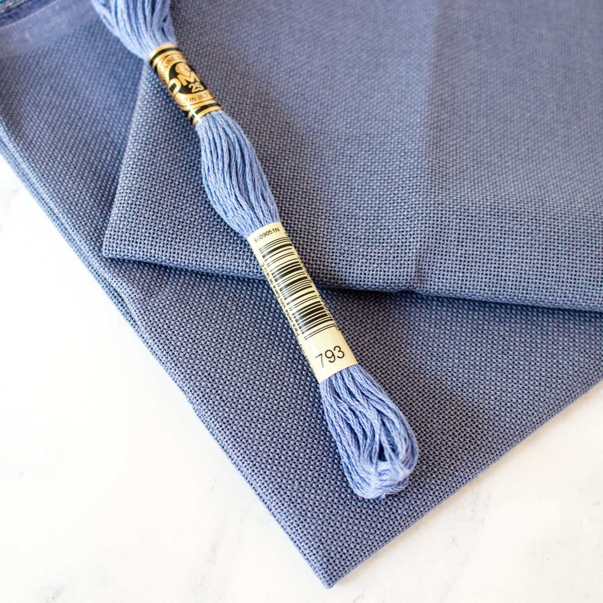 Denim Blue Evenweave Cross Stitch Fabric - 28 count