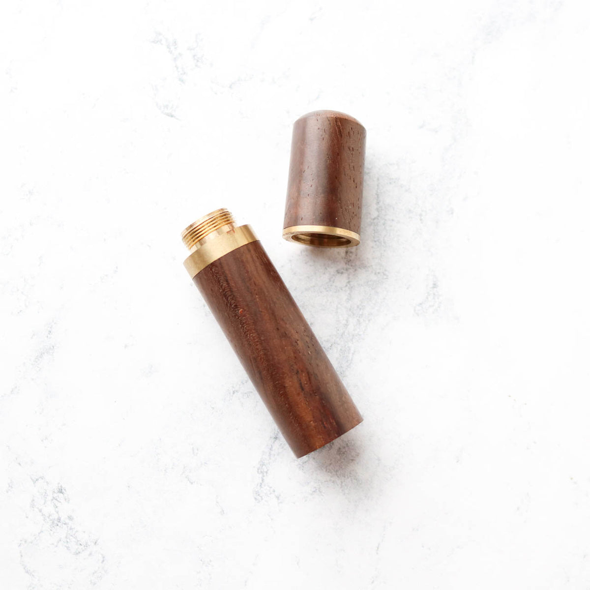 Wood Needle Case with Brass trim
